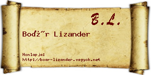 Boár Lizander névjegykártya